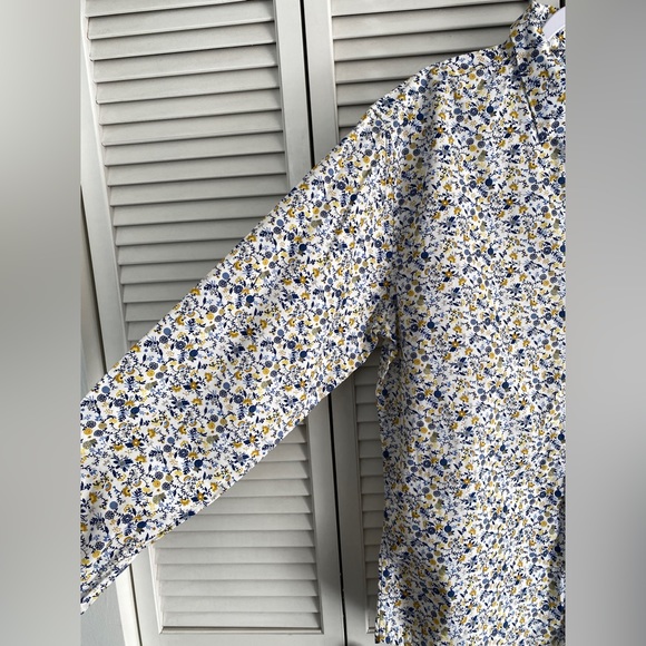 Gentleman’s Outfitters Micro Flora Patterned Button Down Shirt Contrasting Cuffs - Picture 5 of 9